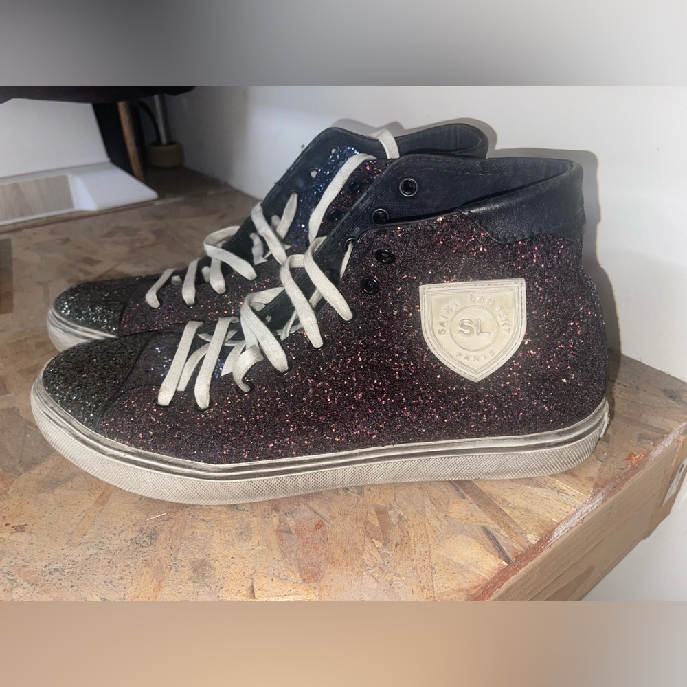 Saint Laurent - Bedford glitter high trainers - Picture 5 of 6